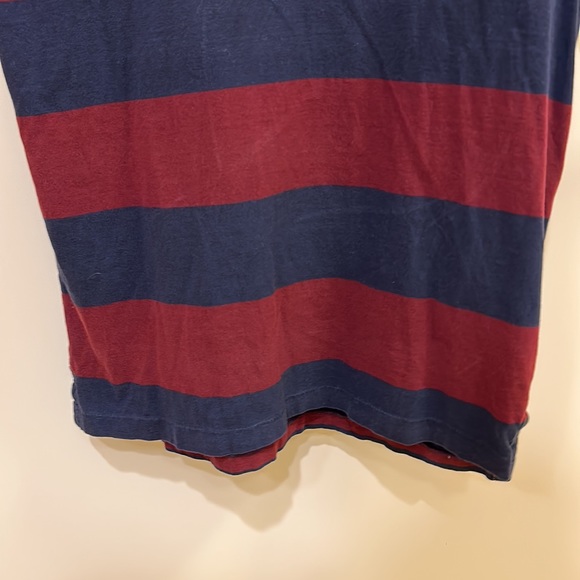 Used Mossimo Men’s S S/S red and blue striped polo shirt - Picture 4 of 7
